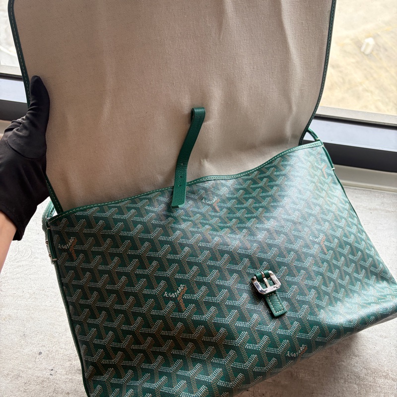 Goyard綠色郵差包-13