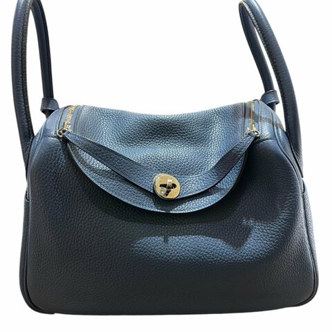 【美收精品】HERMES LINDY 30寶藍色A刻印  4-866