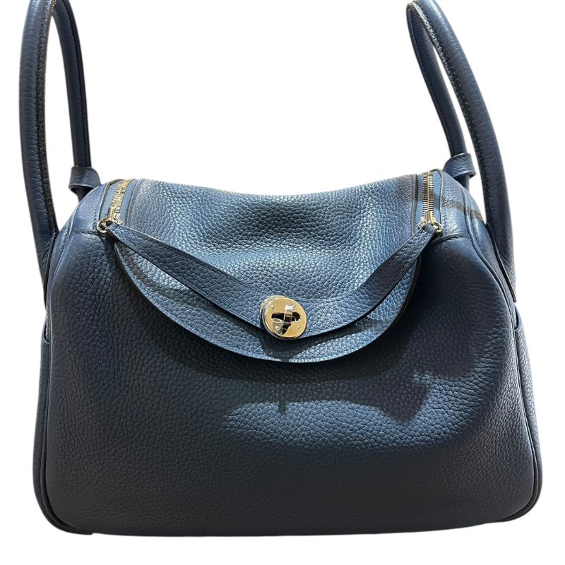 【美收精品】HERMES LINDY 30寶藍色A刻印  4-866-0