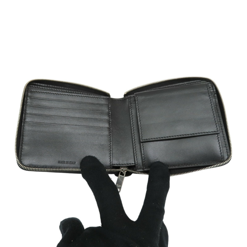 黑色 粒面牛皮 Zipped Bi-Fold 拉鍊短夾【CELINE 賽琳】 10J613BEN.38SI-4