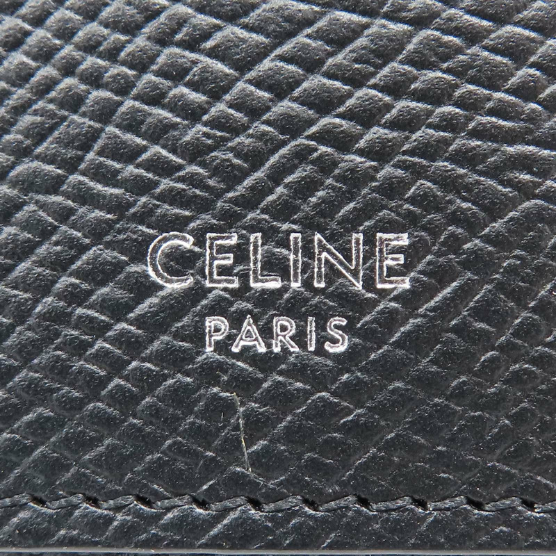 黑色 粒面牛皮 Zipped Bi-Fold 拉鍊短夾【CELINE 賽琳】 10J613BEN.38SI-8