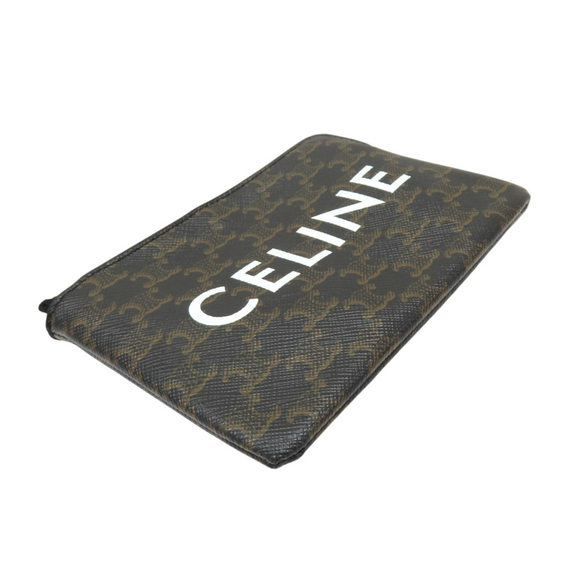 棕色 Triomphe帆布 拉鍊零錢包【CELINE 賽琳】 10C662CAZ.38NO-2