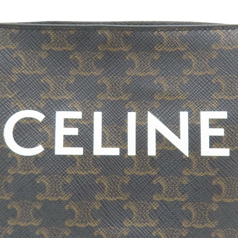 棕色 Triomphe帆布 拉鍊零錢包【CELINE 賽琳】 10C662CAZ.38NO-5