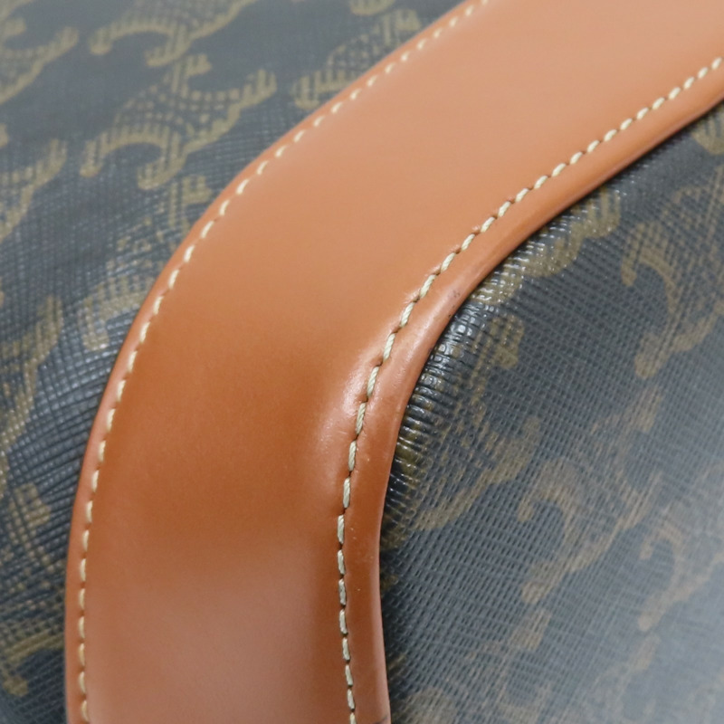 棕色 牛皮 Triomphe帆布 小號水桶包 肩背包【CELINE 賽琳】 191442CAS 04LU-8