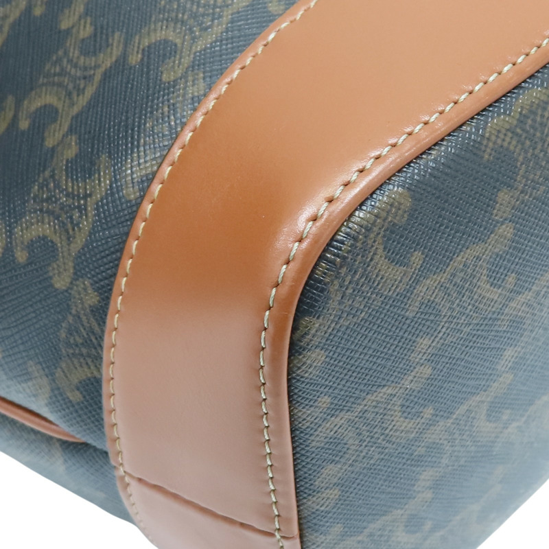 棕色 牛皮 Triomphe帆布 小號水桶包 肩背包【CELINE 賽琳】 191442CAS 04LU-10