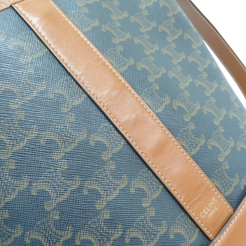 棕色 牛皮 Triomphe帆布 小號水桶包 肩背包【CELINE 賽琳】 191442CAS 04LU-12