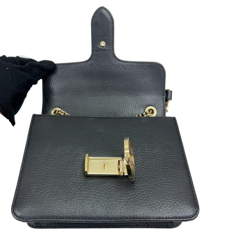 黑色 牛皮 Interlocking G 肩背包【GUCCI 古馳】 510304-4