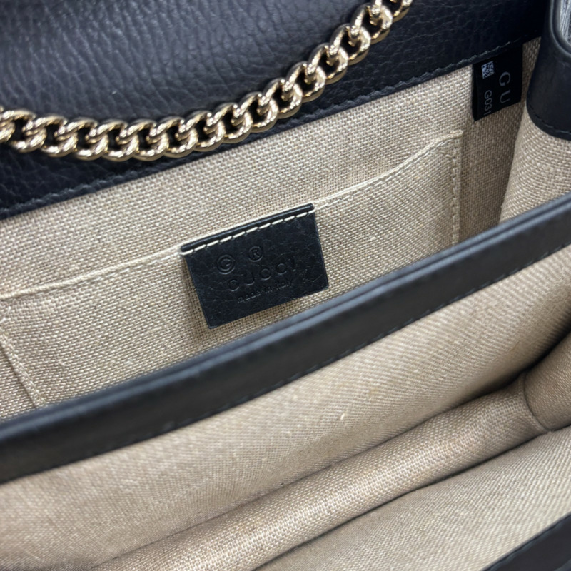 黑色 牛皮 Interlocking G 肩背包【GUCCI 古馳】 510304-6
