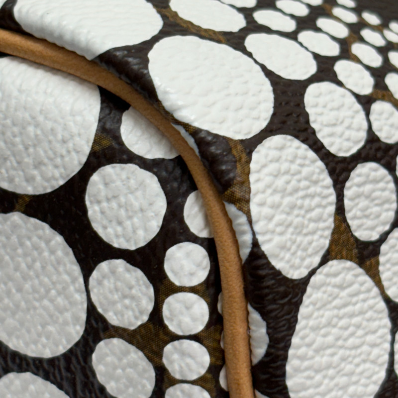 草間彌生聯名 棕色 原花帆布 Speedy 30 波士頓包【LOUIS VUITTON LV 路易威登】 M40690-12