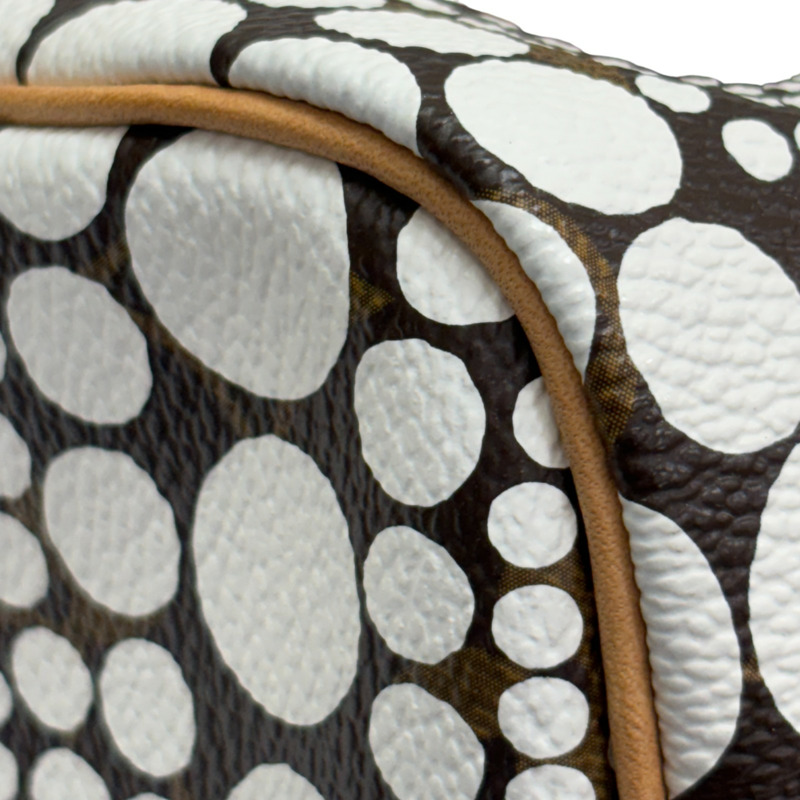 草間彌生聯名 棕色 原花帆布 Speedy 30 波士頓包【LOUIS VUITTON LV 路易威登】 M40690-14