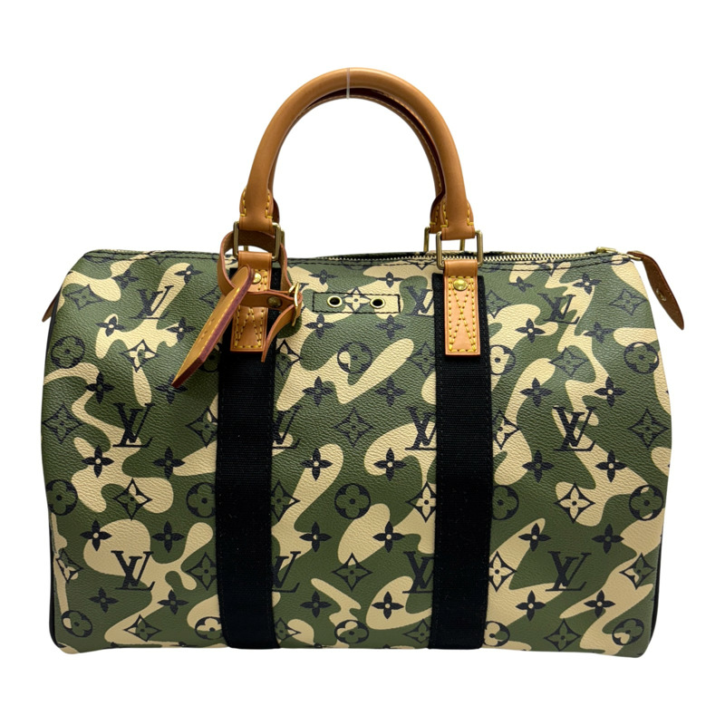 迷彩綠色 村上隆聯名系列 Speedy 35 波士頓包【LOUIS VUITTON LV 路易威登】 M95773-0