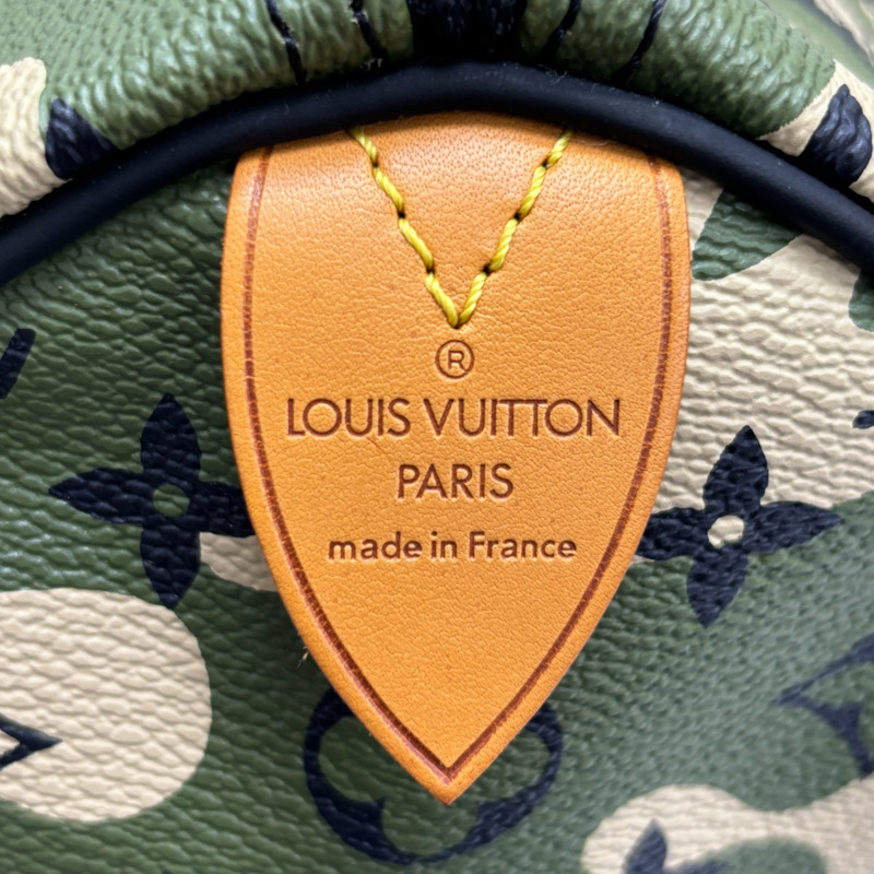 迷彩綠色 村上隆聯名系列 Speedy 35 波士頓包【LOUIS VUITTON LV 路易威登】 M95773-5