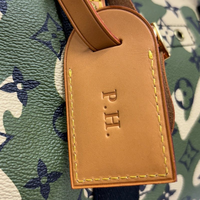 迷彩綠色 村上隆聯名系列 Speedy 35 波士頓包【LOUIS VUITTON LV 路易威登】 M95773-7