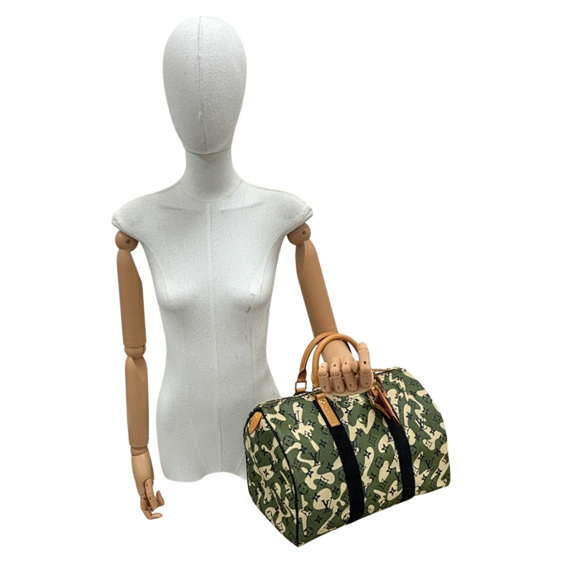 迷彩綠色 村上隆聯名系列 Speedy 35 波士頓包【LOUIS VUITTON LV 路易威登】 M95773-9