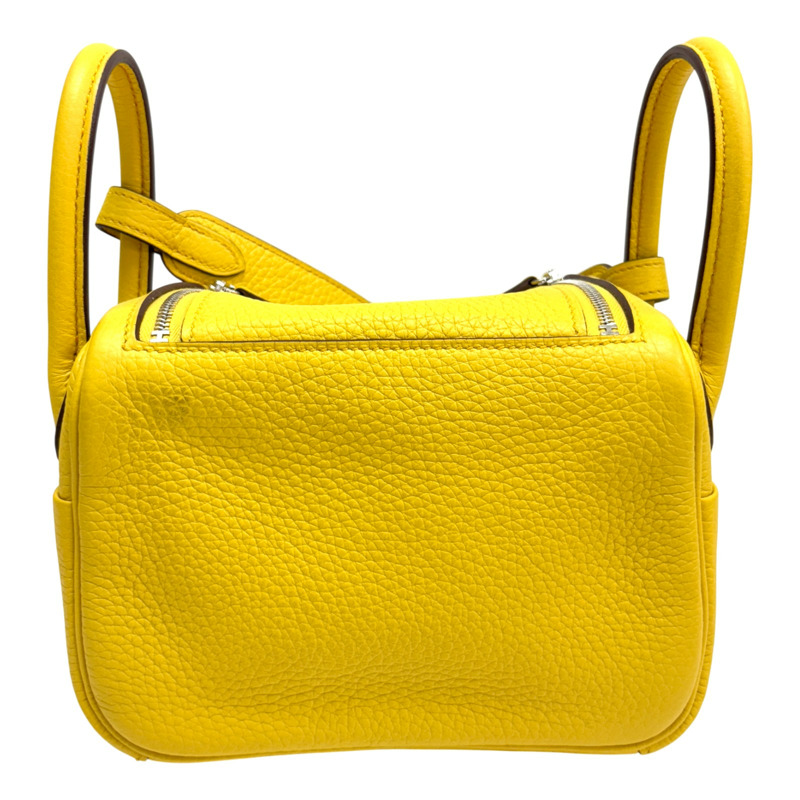 陽光金 Taurillon 牛皮 Mini Lindy 20 肩背包 B刻 銀扣【HERMES 愛馬仕】-2