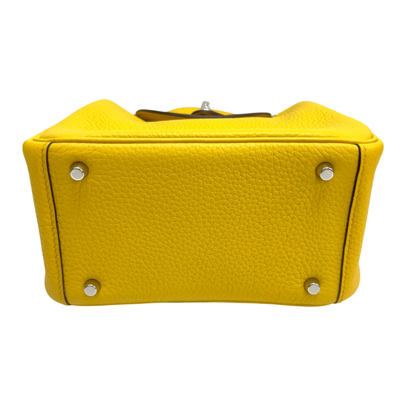 陽光金 Taurillon 牛皮 Mini Lindy 20 肩背包 B刻 銀扣【HERMES 愛馬仕】-3