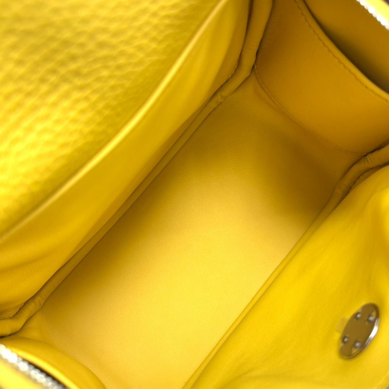 陽光金 Taurillon 牛皮 Mini Lindy 20 肩背包 B刻 銀扣【HERMES 愛馬仕】-5