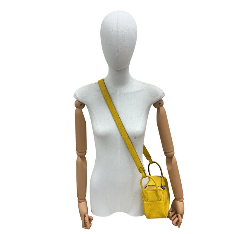 陽光金 Taurillon 牛皮 Mini Lindy 20 肩背包 B刻 銀扣【HERMES 愛馬仕】-9