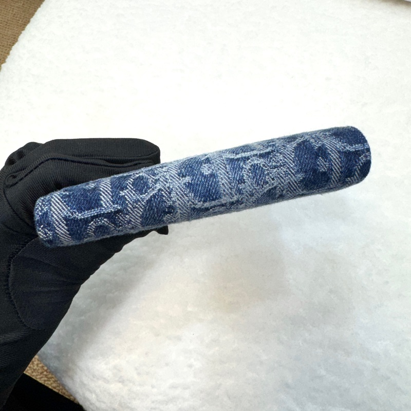 迪奧24單寧短夾DIOR牛仔藍緹花布30 Montaigne Dahlia Wallet對開短夾S2197UDCE-4