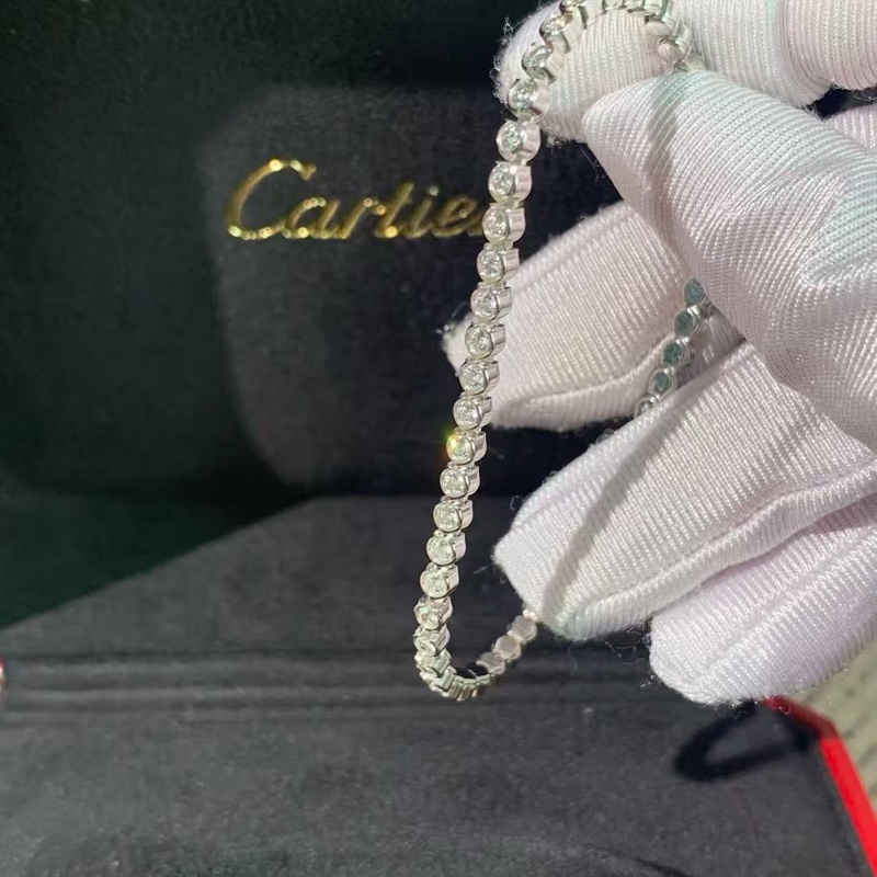 Cartier卡地亞網球白金鑽石手鍊，尺碼17cm，2017購入-7