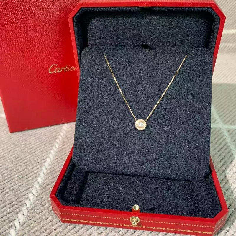 Cartier卡地亚飞碟项链玫瑰金镶钻22分，2022购入-0