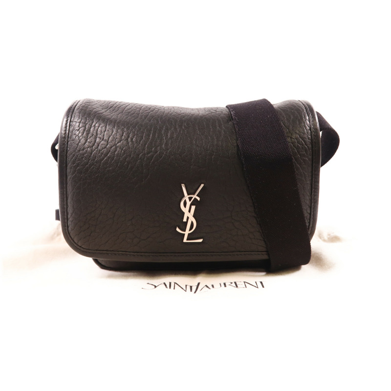 SAINT LAURENT 【激減優惠】羊皮皮革Niki Messenger Bag銀扣肩背袋-12