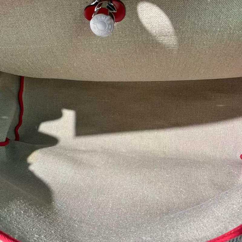 Hermes愛馬仕herbag50限量款紅條紋D刻 手提單肩包 大容量-5