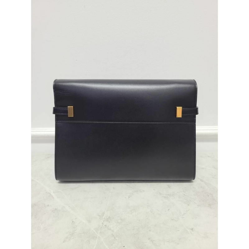 【包稅】SAINT LAURENT 黑色金色曼哈頓中號 Inbox 單肩包-5