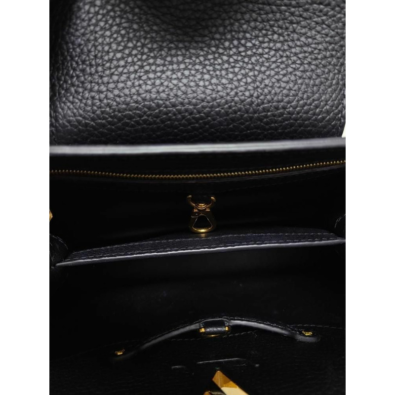 【包稅】LOUIS VUITTON 黑色豹紋Monogram LV Capucines BB肩背包-4