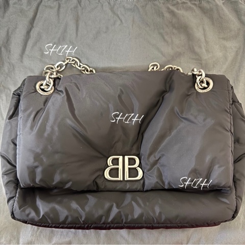 BALENCIAGA BB金屬尼龍翻蓋包