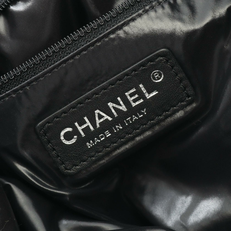 香奈兒刺繡抽繩肩背包 A57540 羊毛皮 黑色 SHW 二手 CC-3