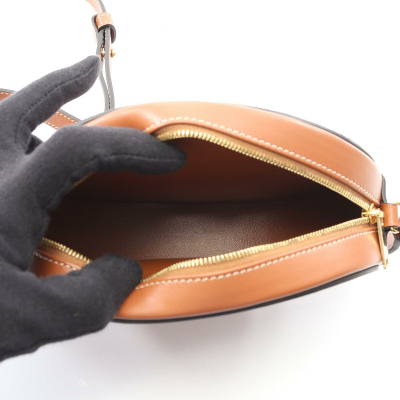 CELINE 斜背橢圓形手提包 Cuir Triomphe 肩背包 10I703 皮革 棕色 二手-2