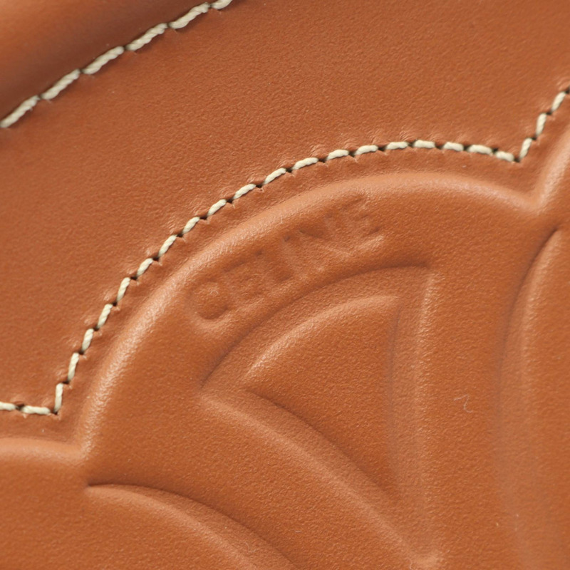 CELINE 斜背橢圓形手提包 Cuir Triomphe 肩背包 10I703 皮革 棕色 二手-3