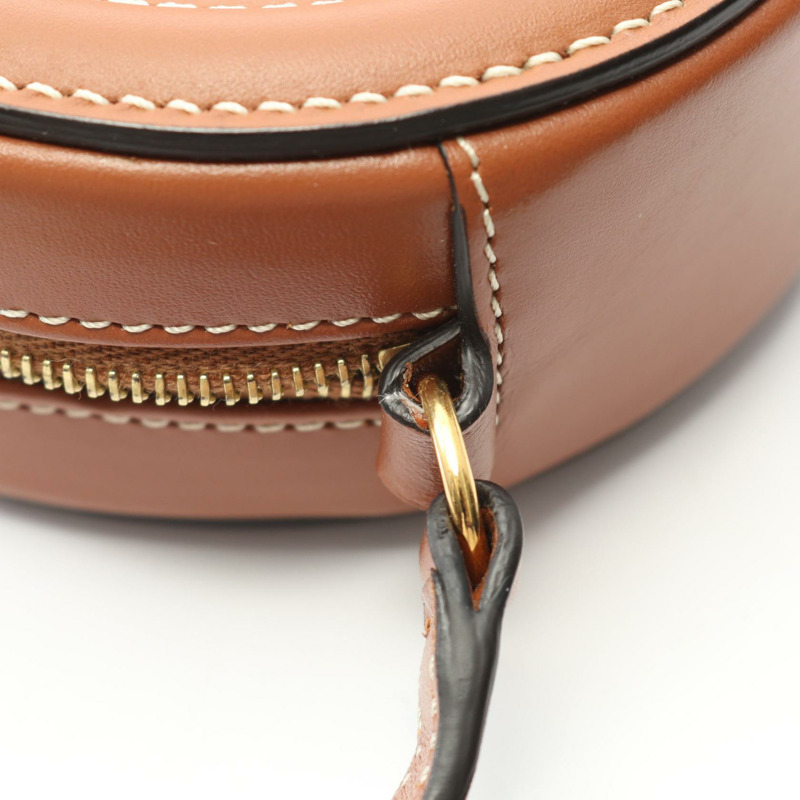 CELINE 斜背橢圓形手提包 Cuir Triomphe 肩背包 10I703 皮革 棕色 二手-4