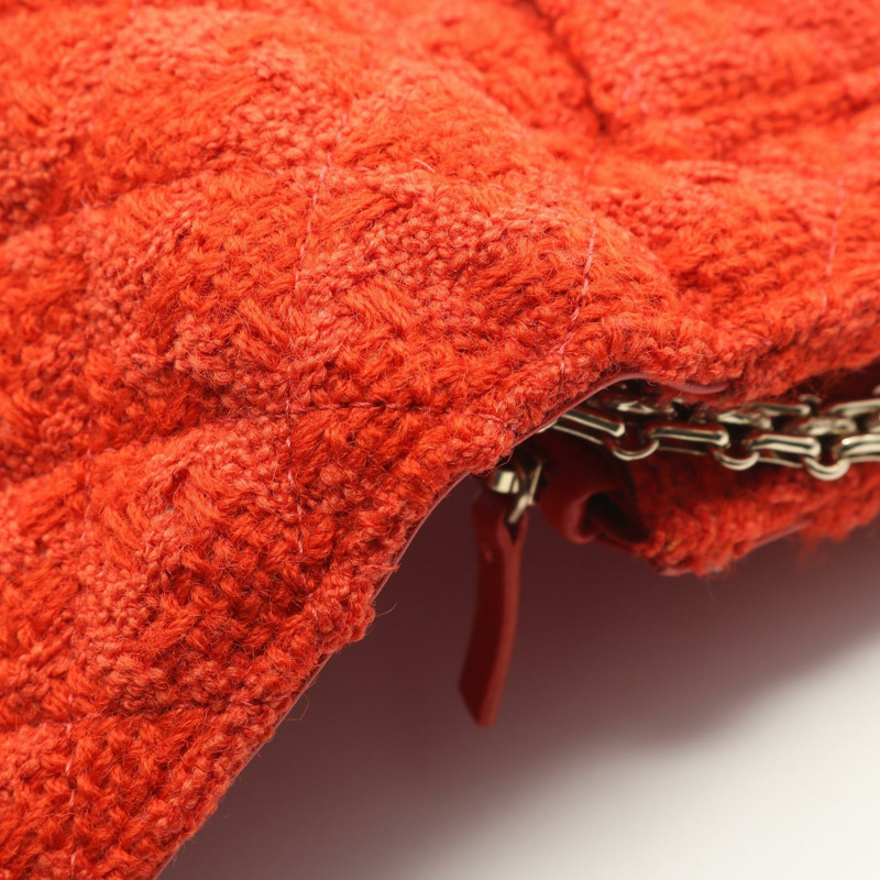 香奈兒 2.55 Matelasse 鏈條肩背斜背包皮夾 織品 紅色 GHW 二手 CC-6