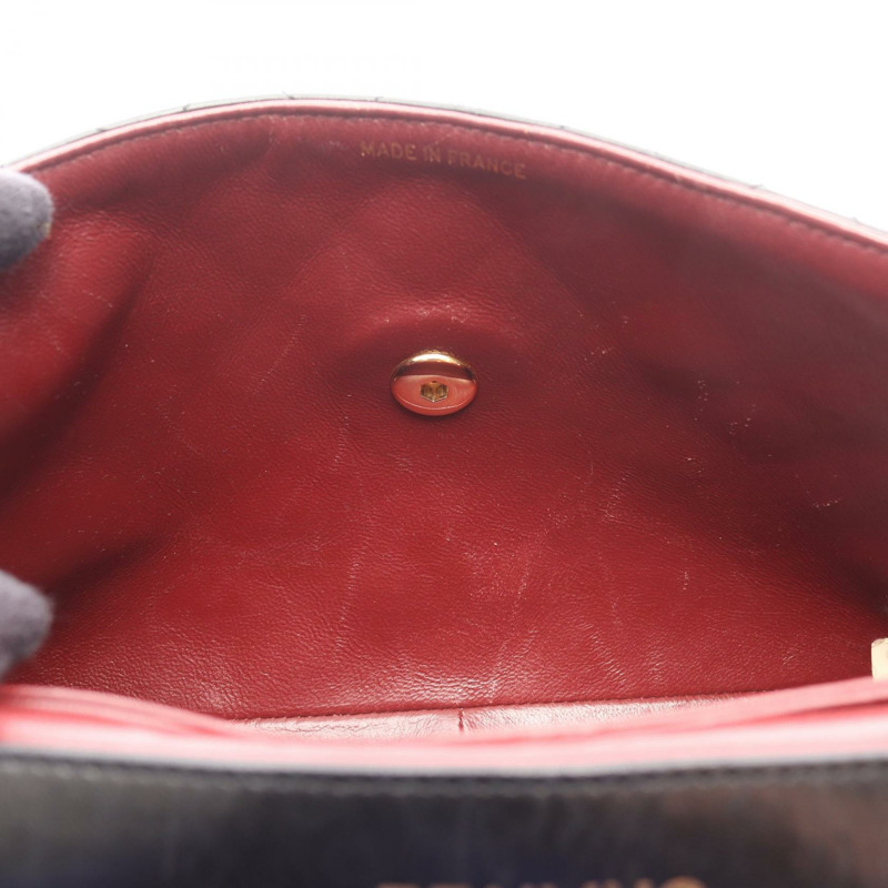 香奈兒 (CHANEL) 絎縫鏈條肩背包/斜背包，羊皮材質，黑色，二手，女士，金色五金-5