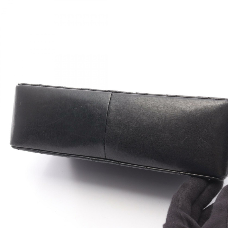 香奈兒 (CHANEL) 絎縫鏈條肩背包/斜背包，羊皮材質，黑色，二手，女士，金色五金-10