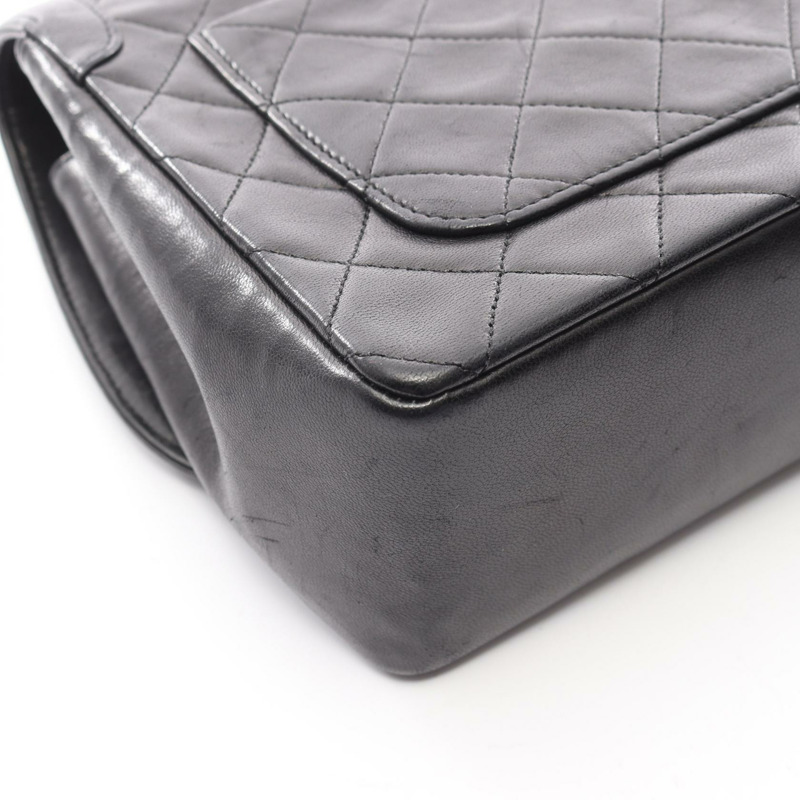 香奈兒 (CHANEL) 絎縫鏈條肩背包/斜背包，羊皮材質，黑色，二手，女士，金色五金-13