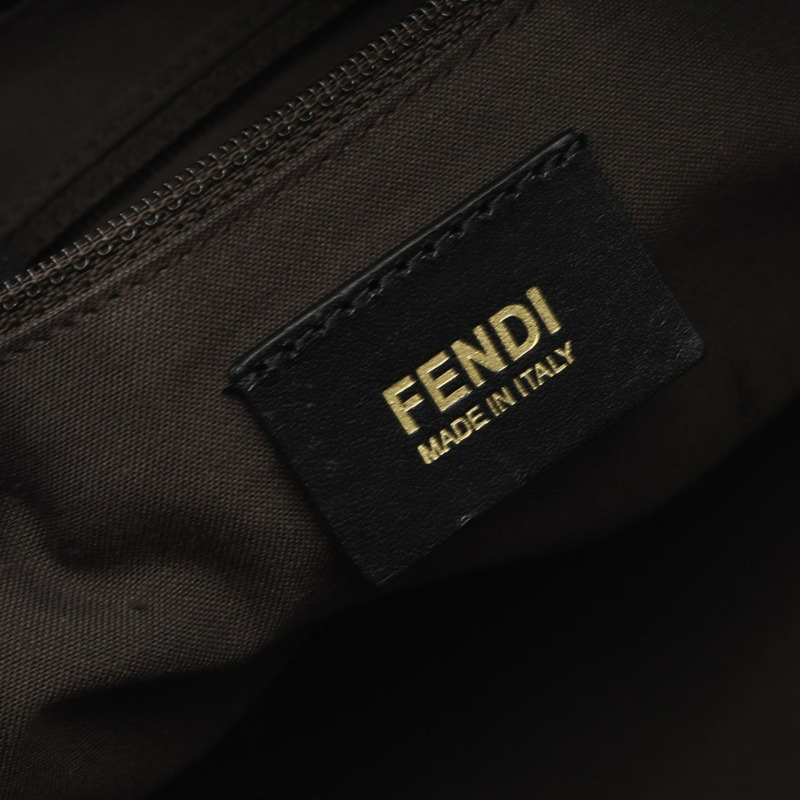 FENDI Zucca 手提單肩包，帆布皮革材質，黑色，二手女款-3