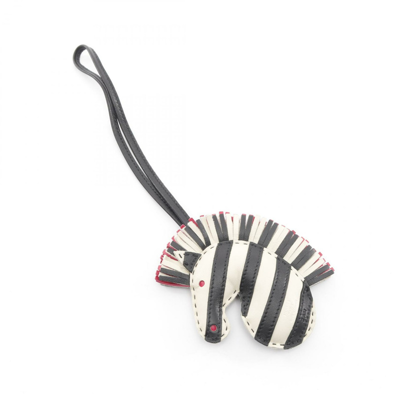 愛馬仕 Geegee Savannah 斑馬紋包飾，Agneau milo 皮革，黑色、白色、粉紅色-1