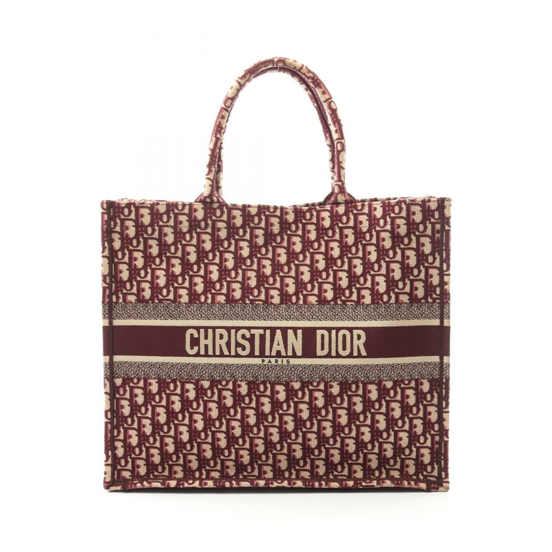 Christian Dior BOOK TOTE 大斜挎手提包 M1286ZRIW-M974 帆布 波爾多紅-0
