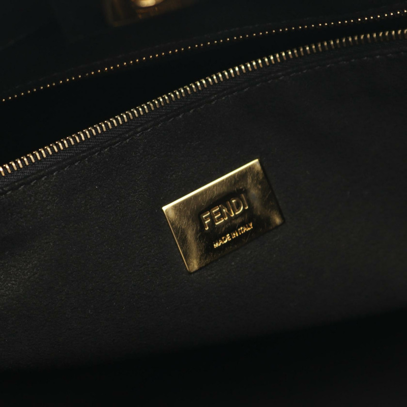 FENDI FF 中型手提單肩包 8BH368 A9YO 黑色皮革二手女款-3