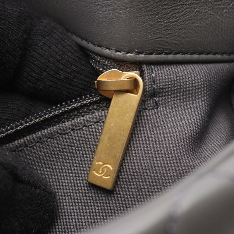 CHANEL 19 dix-neuf 馬特拉斯鏈單肩斜背包 AS1161 小羊皮 灰色-5