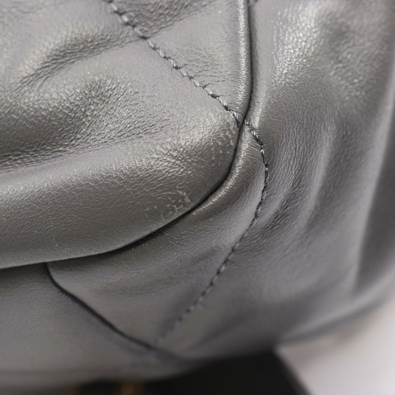 CHANEL 19 dix-neuf 馬特拉斯鏈單肩斜背包 AS1161 小羊皮 灰色-9