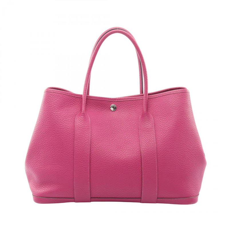 愛馬仕 Garden Party PM 手提包，鄉村皮革，玫瑰紫色，鉚釘-0