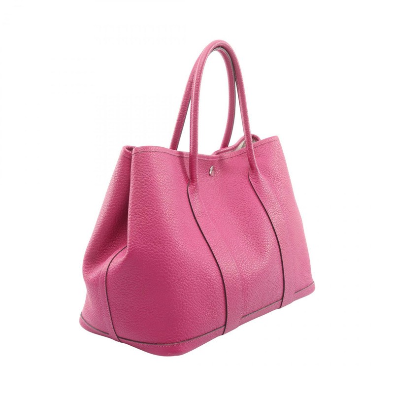 愛馬仕 Garden Party PM 手提包，鄉村皮革，玫瑰紫色，鉚釘-1