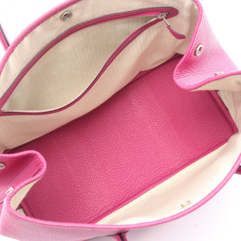 愛馬仕 Garden Party PM 手提包，鄉村皮革，玫瑰紫色，鉚釘-2
