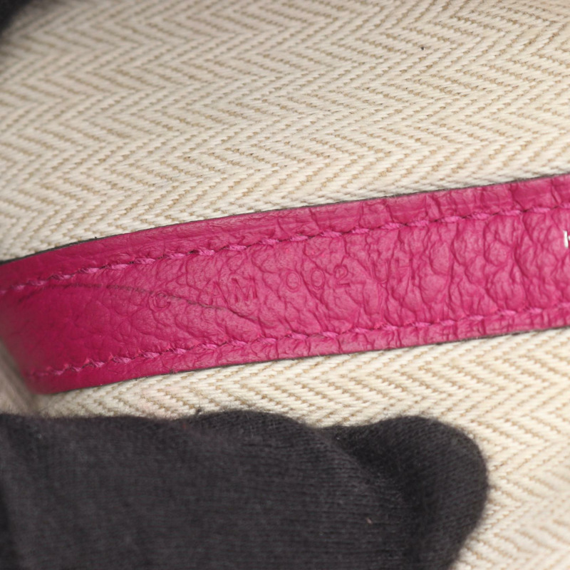 愛馬仕 Garden Party PM 手提包，鄉村皮革，玫瑰紫色，鉚釘-4