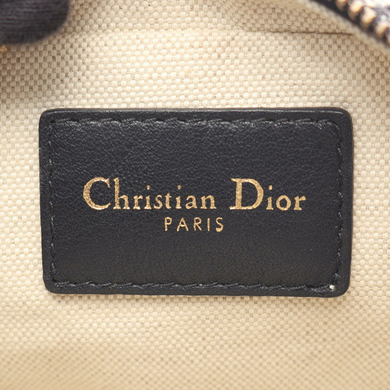 Dior Mini Oblique Jacquard 腰包 S5446CTZQ 帆布皮革 米色 海軍藍 二手-3