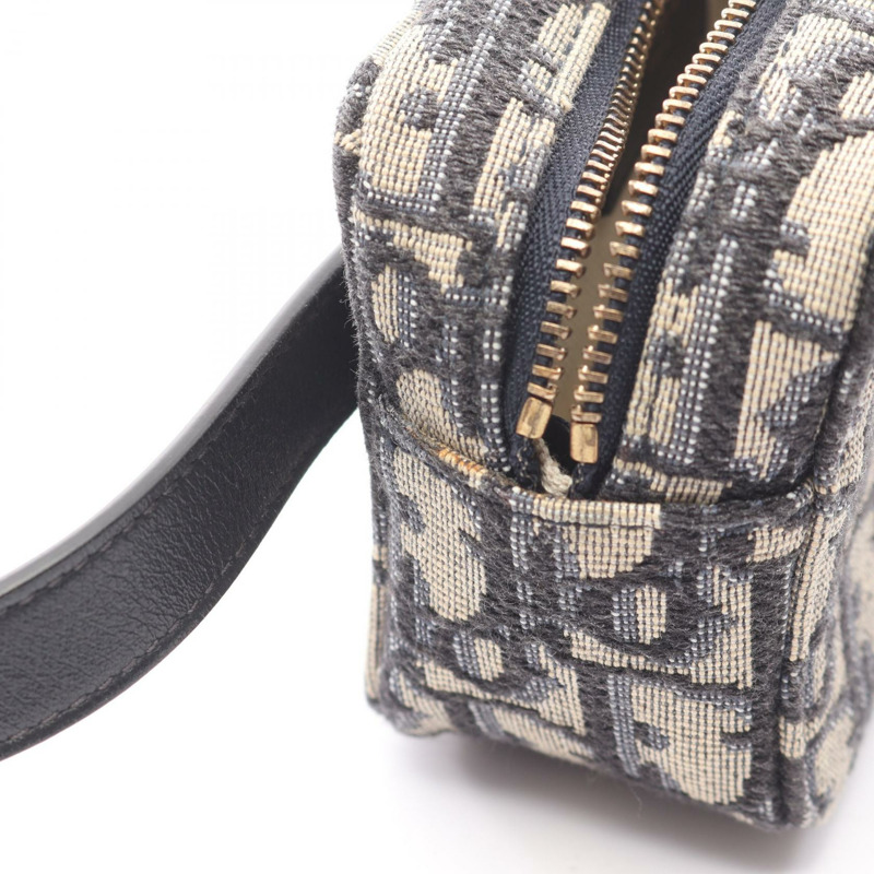 Dior Mini Oblique Jacquard 腰包 S5446CTZQ 帆布皮革 米色 海軍藍 二手-5
